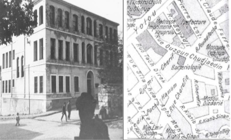 Bakteriyolojihane-i Osmani’nin Çemberlitaş binası (1913) ve konumu